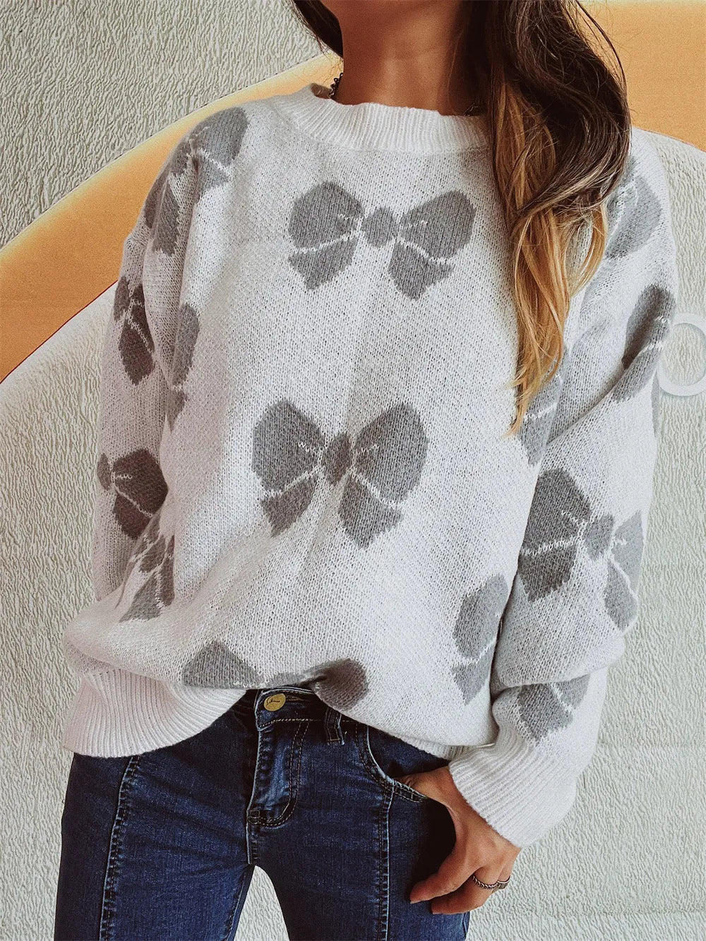Loose bow sweater