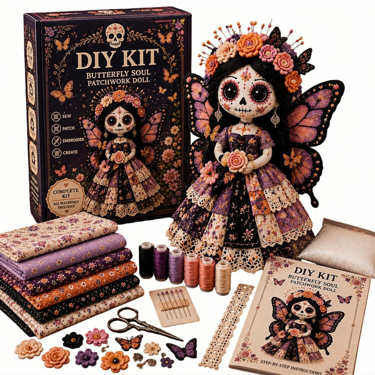 Halloween DIY Craft Kit Patchwork Doll DIY Kit Sewing Kit