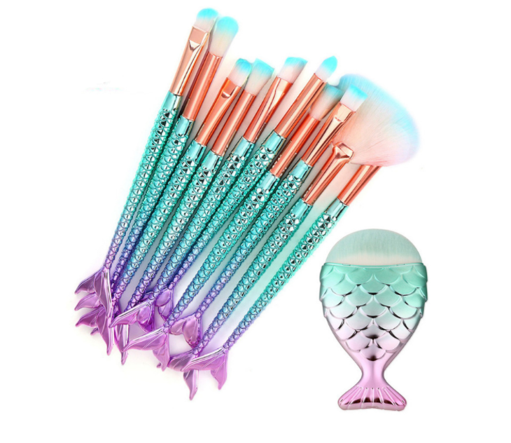 11PCS Pro Mermaid Makeup Brushes