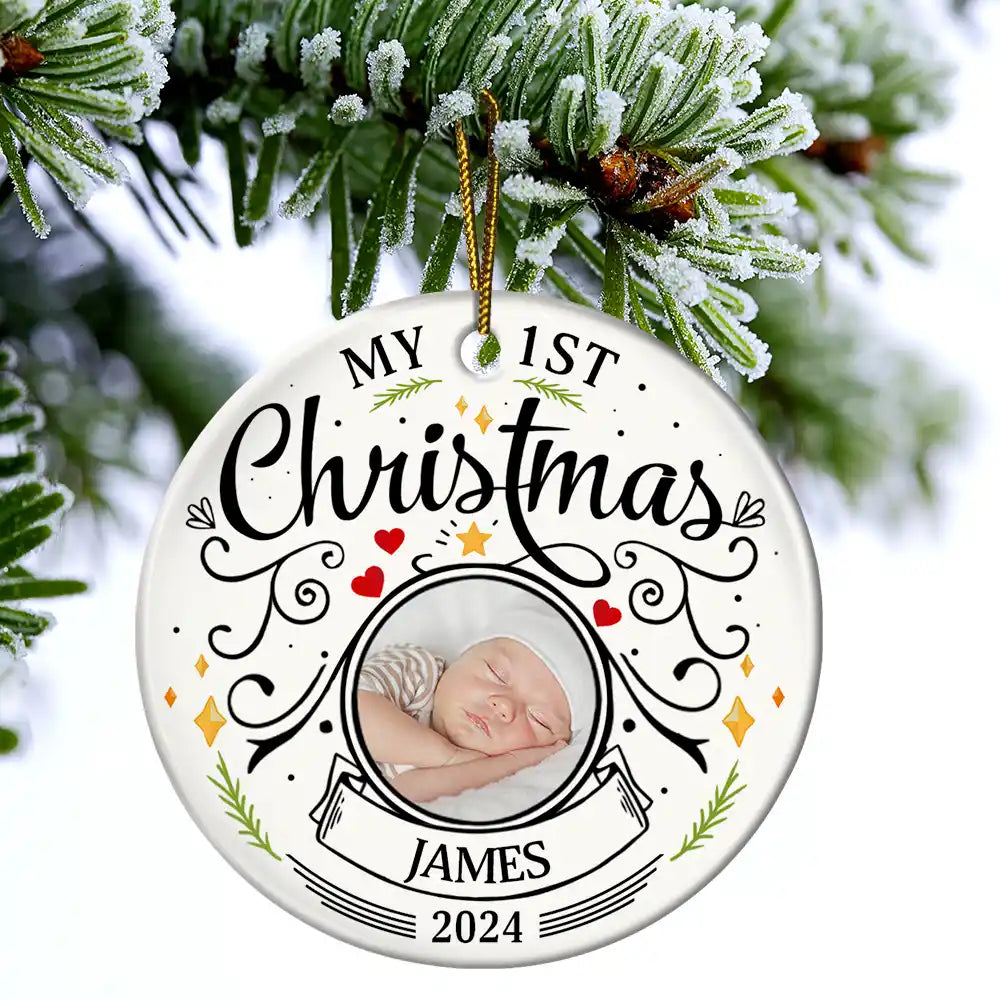 Custom Photo Baby First Christmas