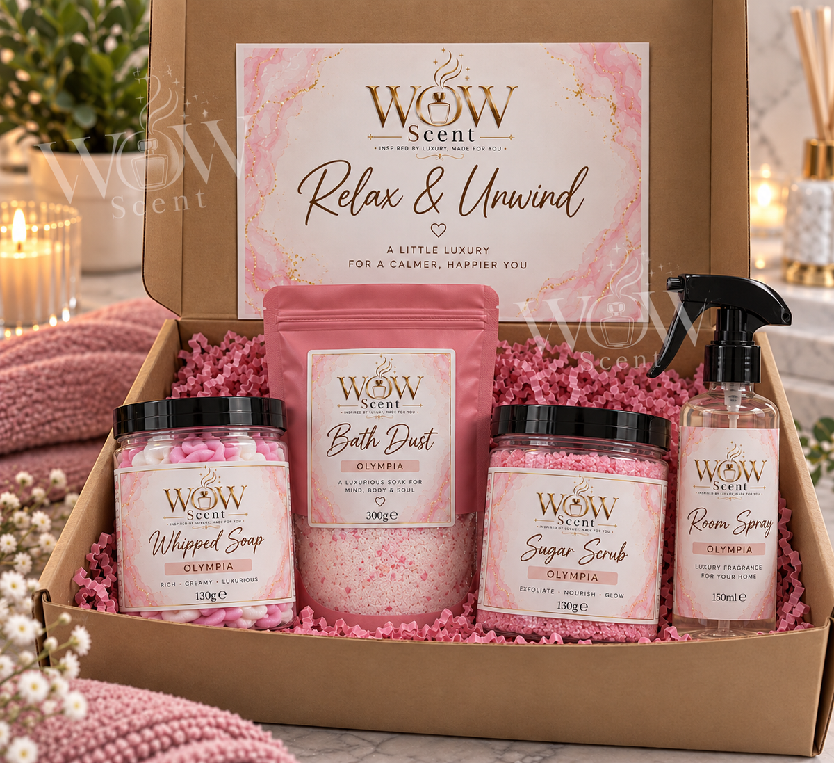 Relax & Unwind Gift Set | Luxury Bath & Home Fragrance Bundle