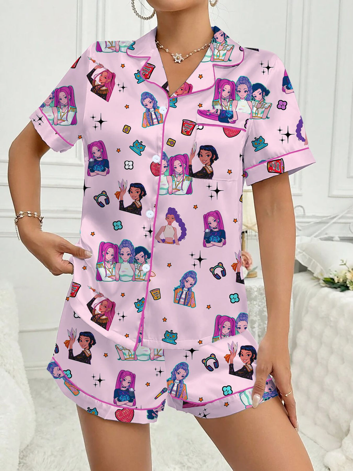 Kpop Girl Two-Piece Sleepwear Set
