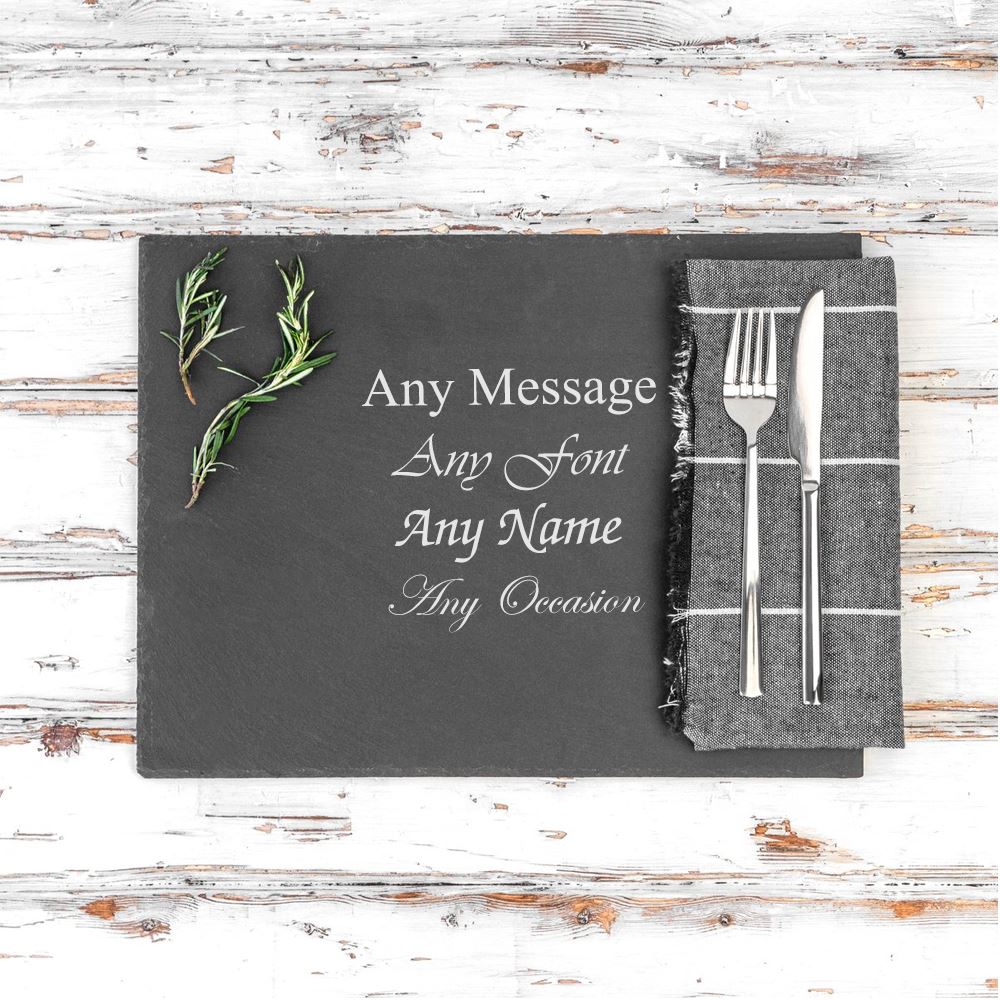 personalised engraved natural slate placemat
