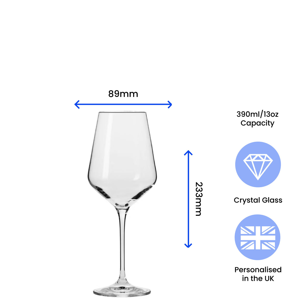 Engraved Personalized Wine Glasses - Custom Name or Message, Multiple Styles