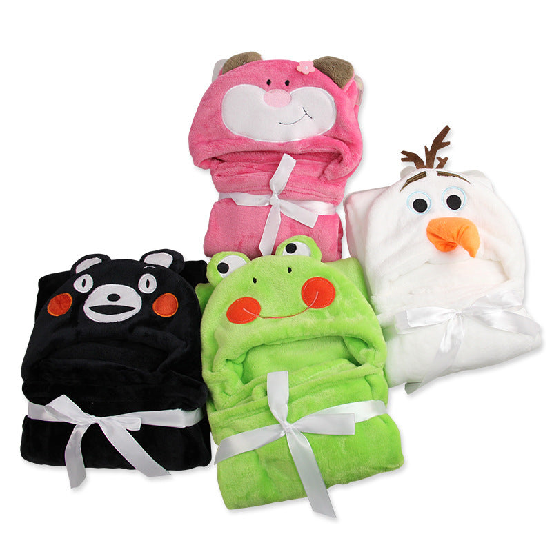 Soft Hooded Animal Baby Bathrobe Towel