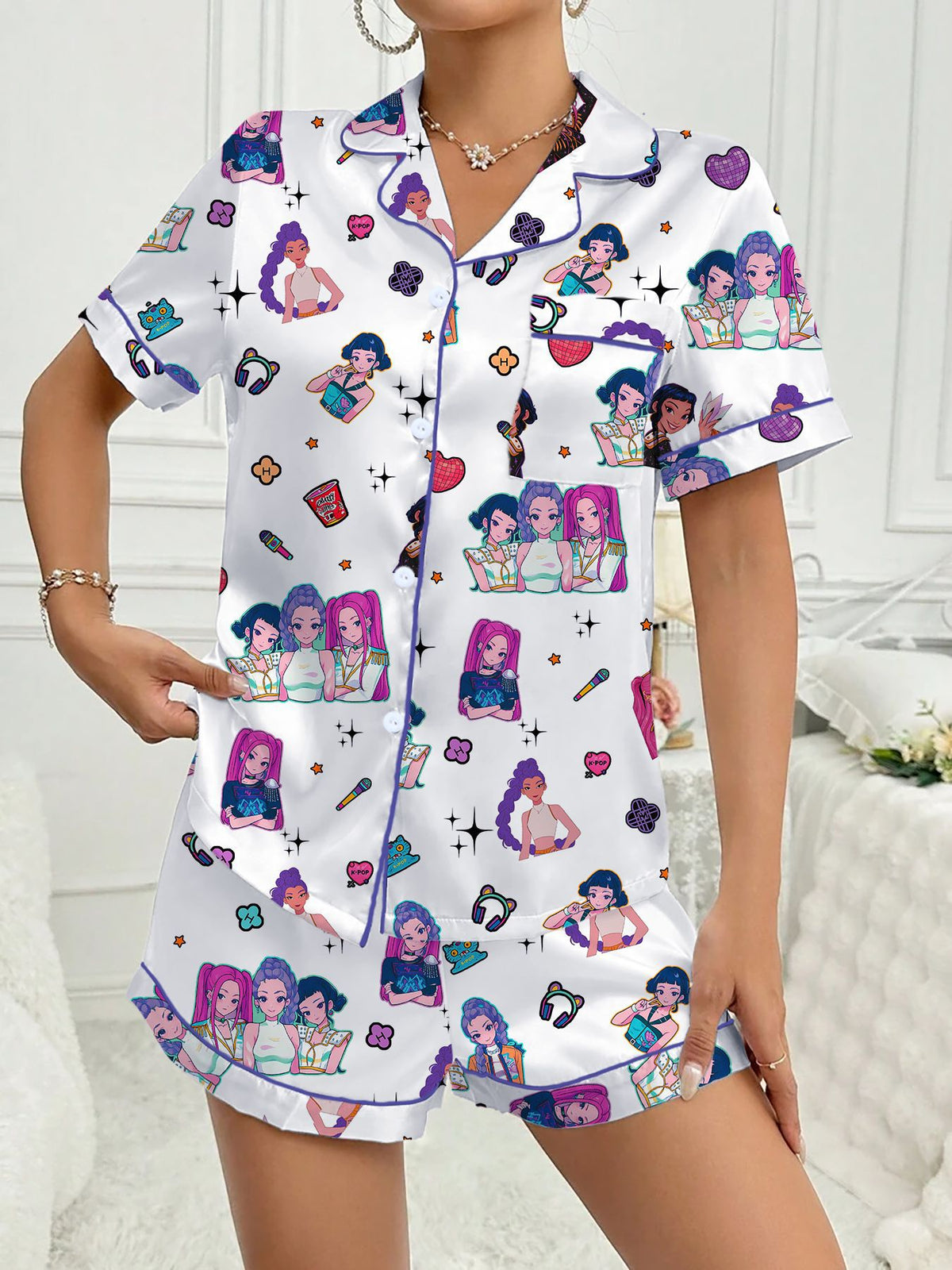 Kpop Girl Two-Piece Sleepwear Set