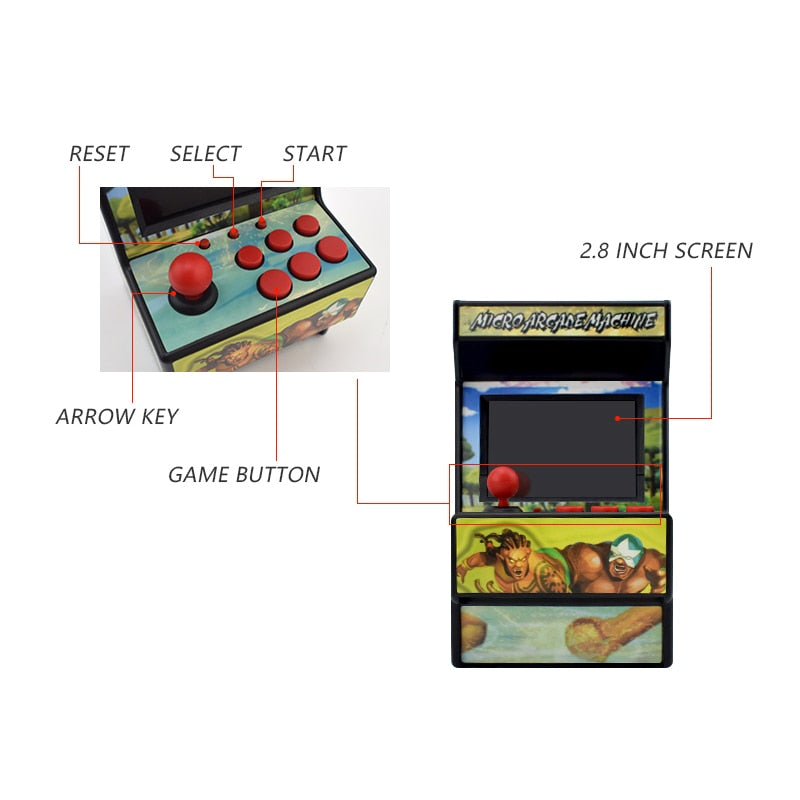 Data Frog Retro Mini Arcade Handheld Game Console
