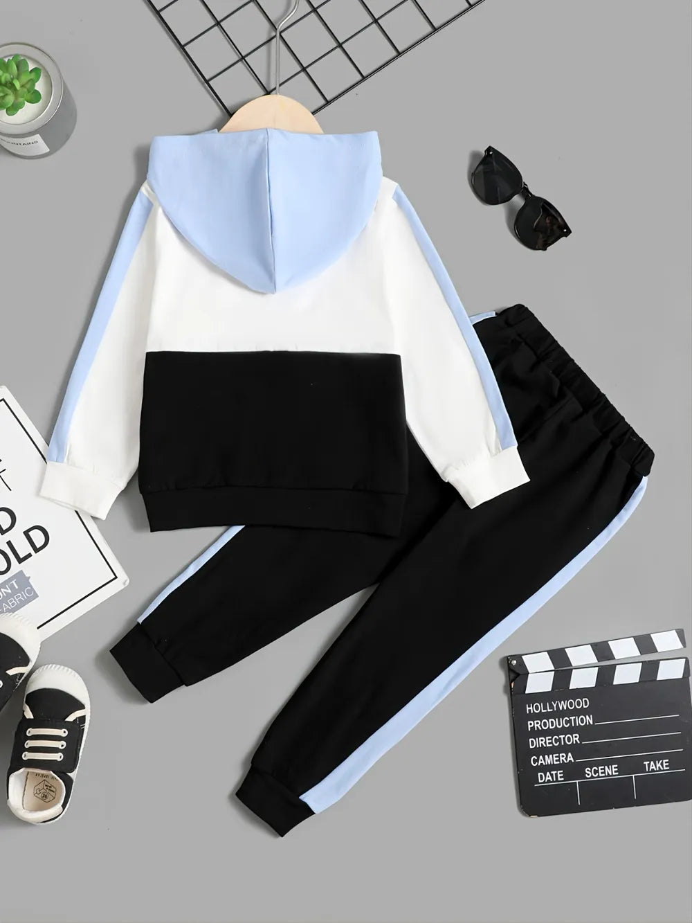 Children's Block Hoodie and trousers Set