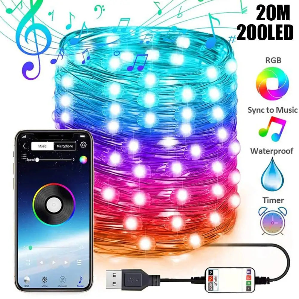 LED String Lights For Christmas Tree with app