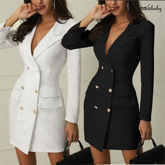 womens casual blazer dress