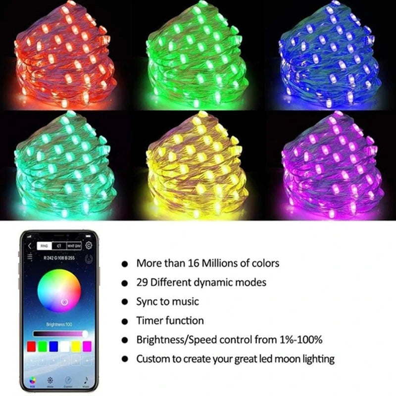 LED String Lights For Christmas Tree with app