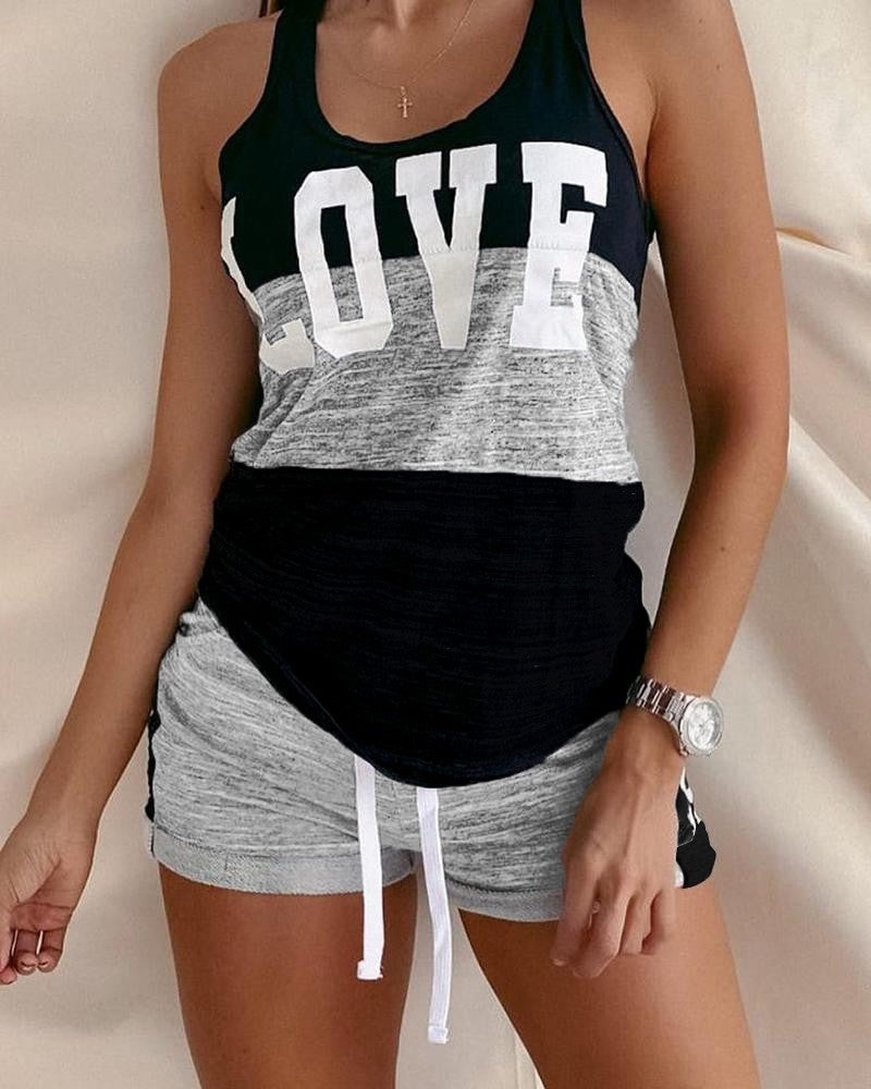 T-Shirt Vest Shorts 2-Piece Suit