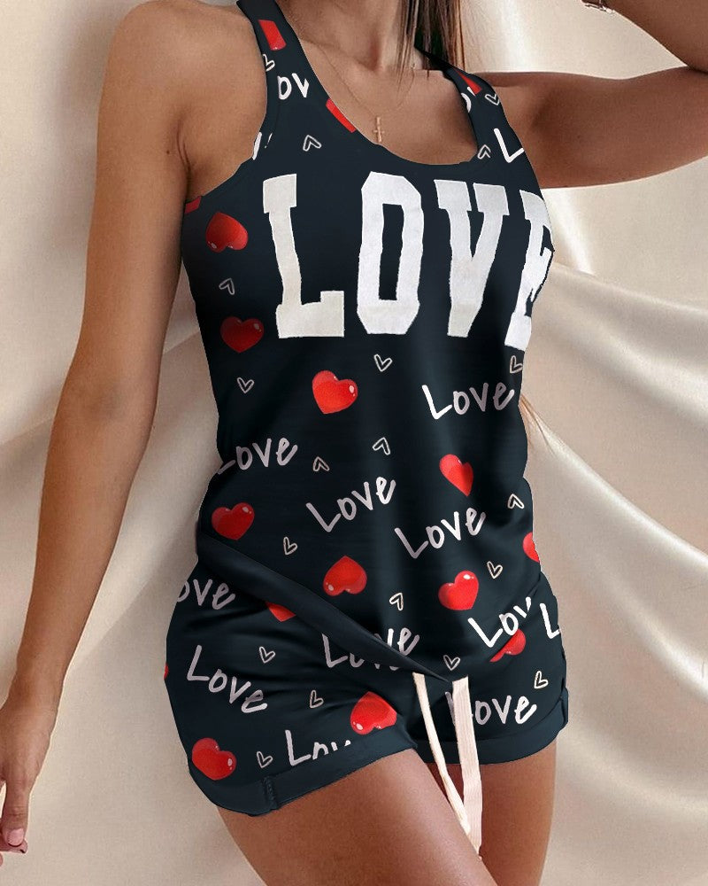 T-Shirt Vest Shorts 2-Piece Suit