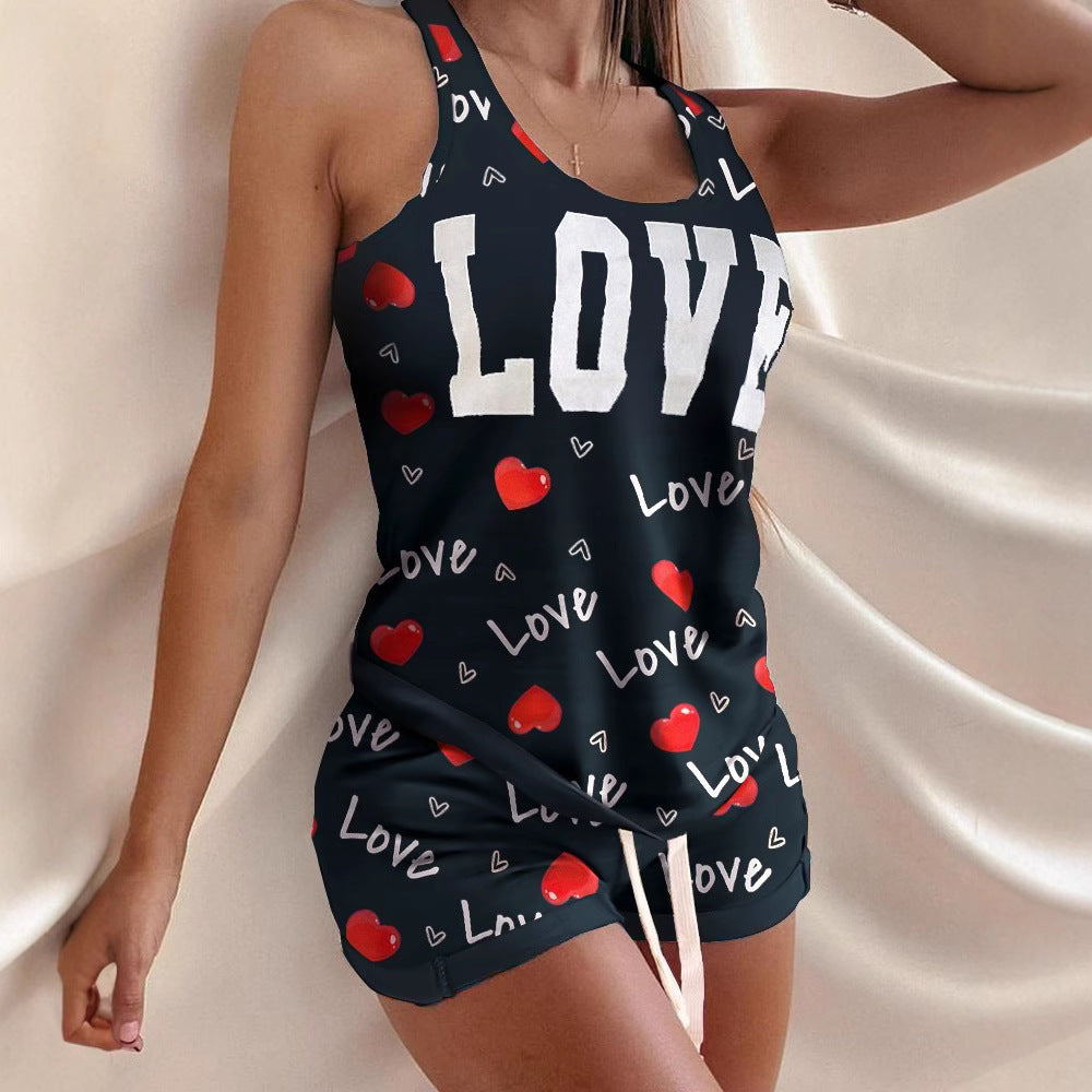 T-Shirt Vest Shorts 2-Piece Suit