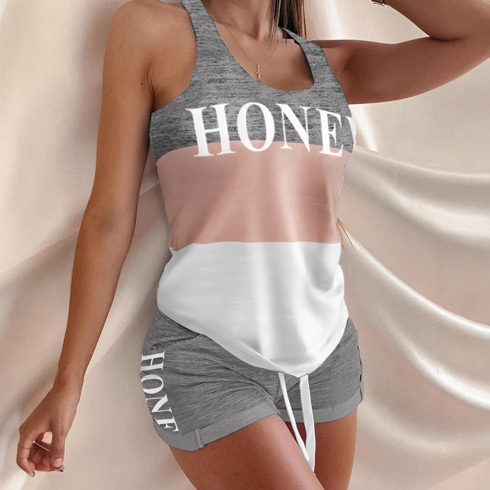 T-Shirt Vest Shorts 2-Piece Suit