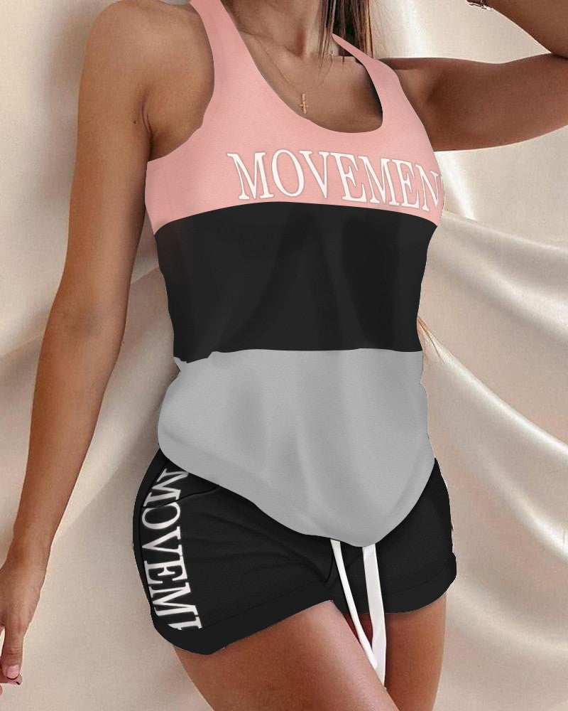 T-Shirt Vest Shorts 2-Piece Suit