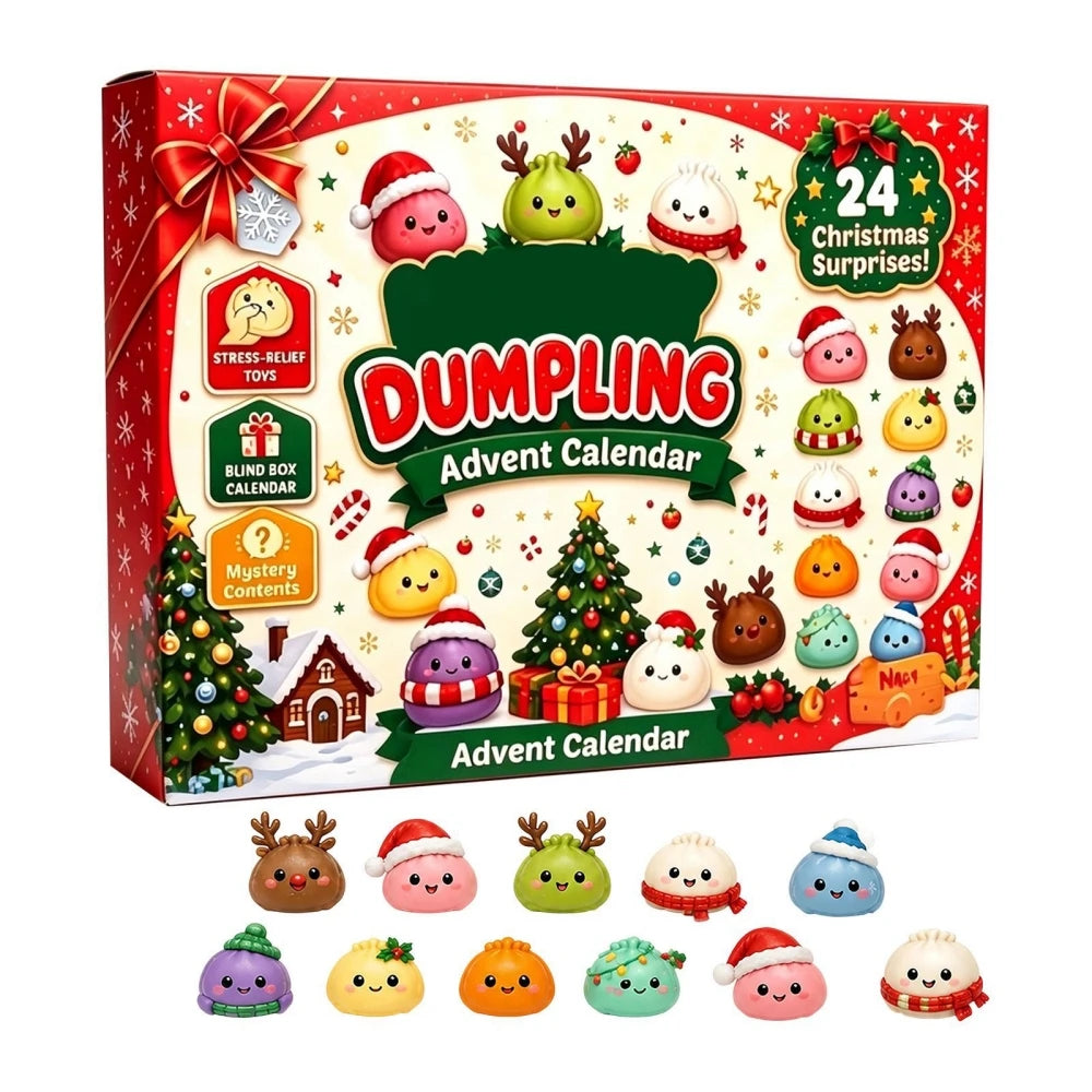 2026 Christmas Squishies Advent Calendar 24 Days Countdown Dumpling Squishy Stress Relief Fidget Mystery Surprise Gift Box Decor