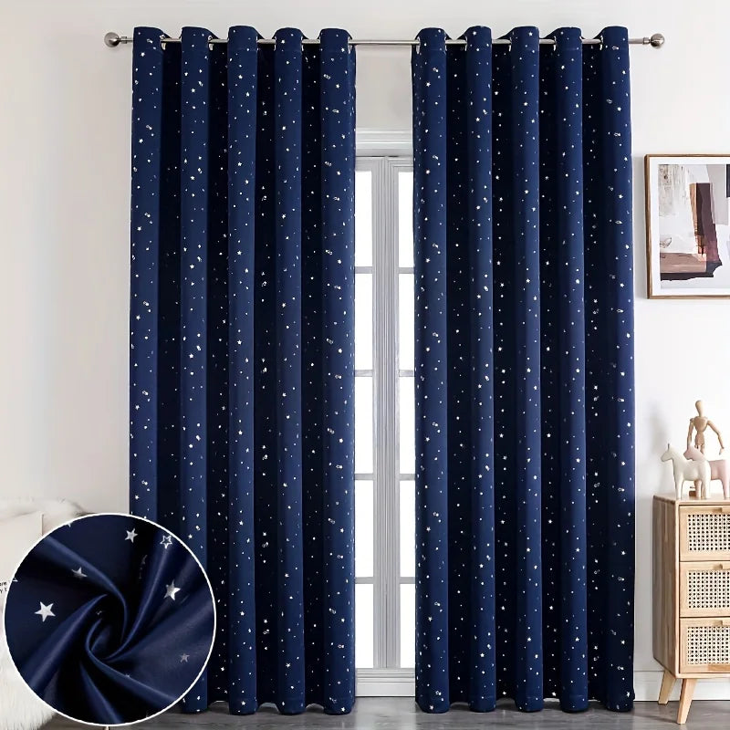 Kids Curtains Blackout With Stars