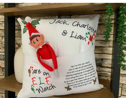 Personalised elf pocket cushion case/cover