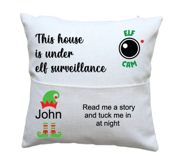 Personalised elf pocket cushion case/cover