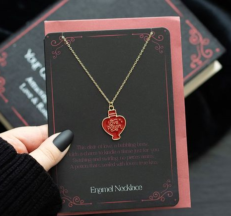 Love Potion Enamel Necklace Card