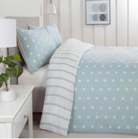Spots and stripes blue duvet set