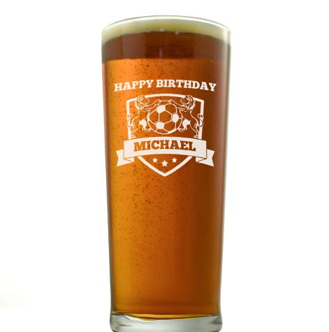 Personalised pint glass