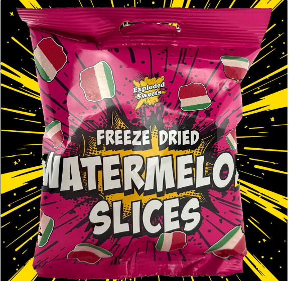 Freeze dried watermelon slices