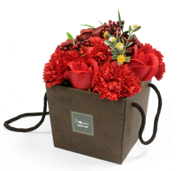 Soap Flower Bouquet - Red Rose & Carnation