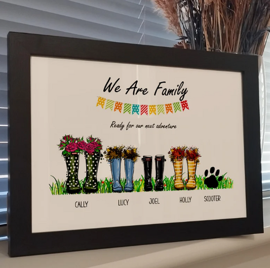 Personalised Family Welly Print