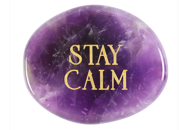 Stay Calm Amethyst Crystal Palm Stone