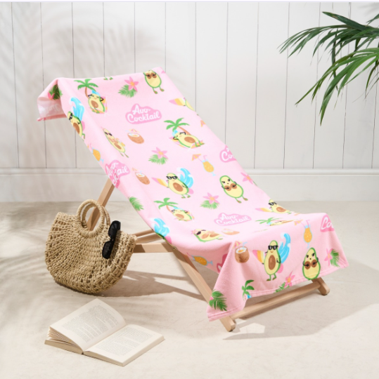Avocados at Beach Print Towel - Blush