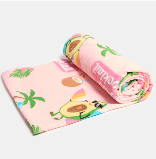 Avocados at Beach Print Towel - Blush