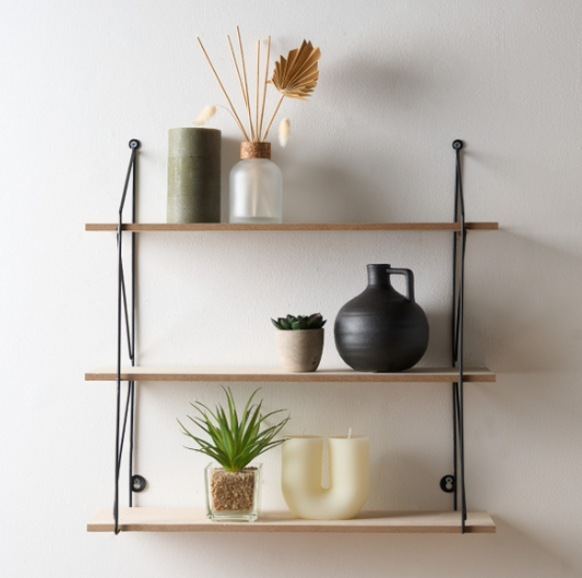 3 Tier Floating Wooden Shelves Set