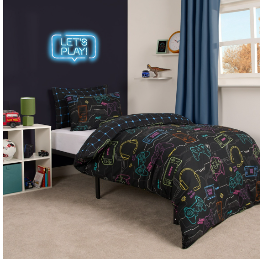 Gaming Print Reversible Duvet Set