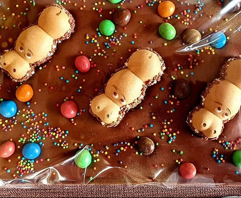 Extra large hippo chocolate slab