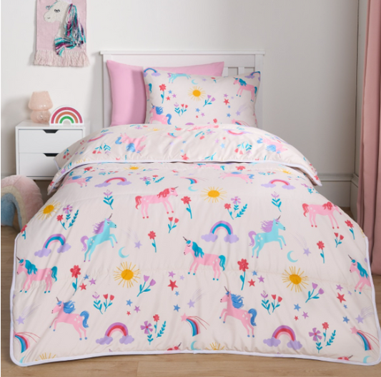 Coverless duvet pink unicorn