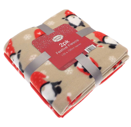 Gonk And Snowflake Fleece Throws 2 pack