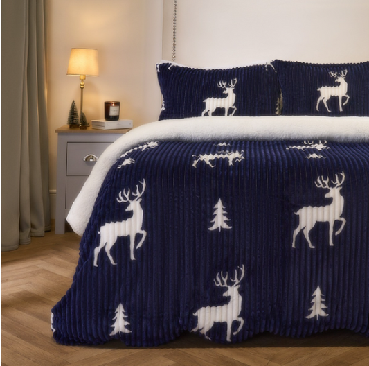 Sherpa lined Stag Ribbed Fleece