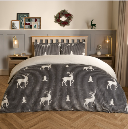 Sherpa lined Stag Ribbed Fleece