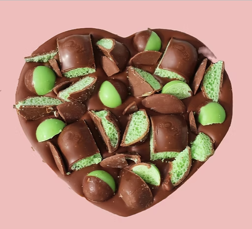 Heart choc slab - Aero Mint