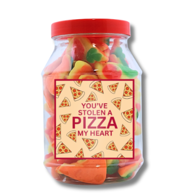 Valentine pun sweet jar - pizza