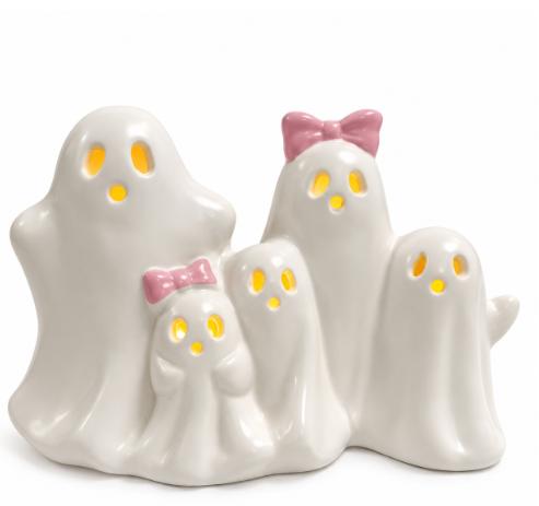 Halloween LED Light Up Ghost Figurine set