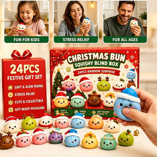 2026 Christmas Squishies Advent Calendar 24 Days Countdown Dumpling Squishy Stress Relief Fidget Mystery Surprise Gift Box Decor