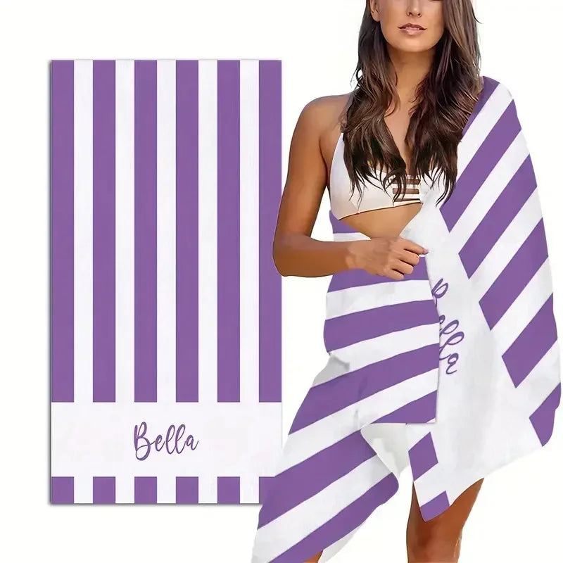 striped beach towel