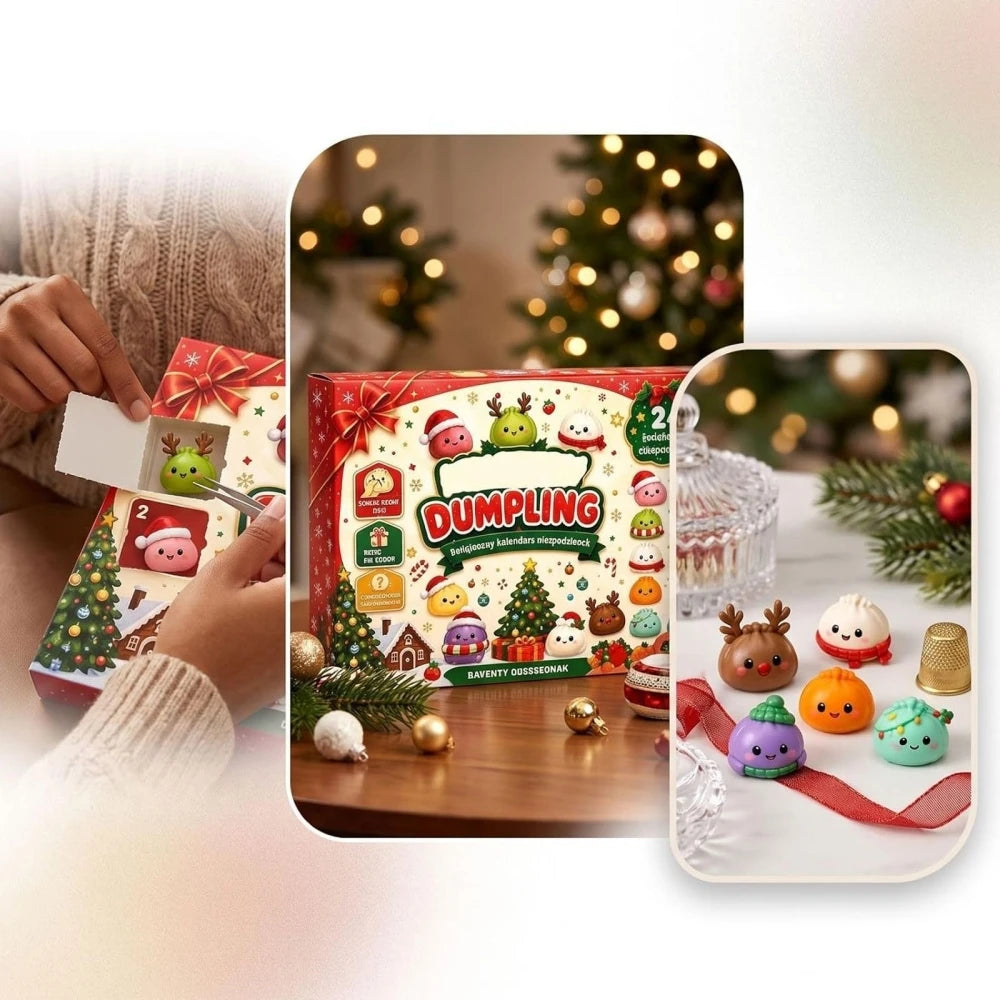 2026 Christmas Squishies Advent Calendar 24 Days Countdown Dumpling Squishy Stress Relief Fidget Mystery Surprise Gift Box Decor
