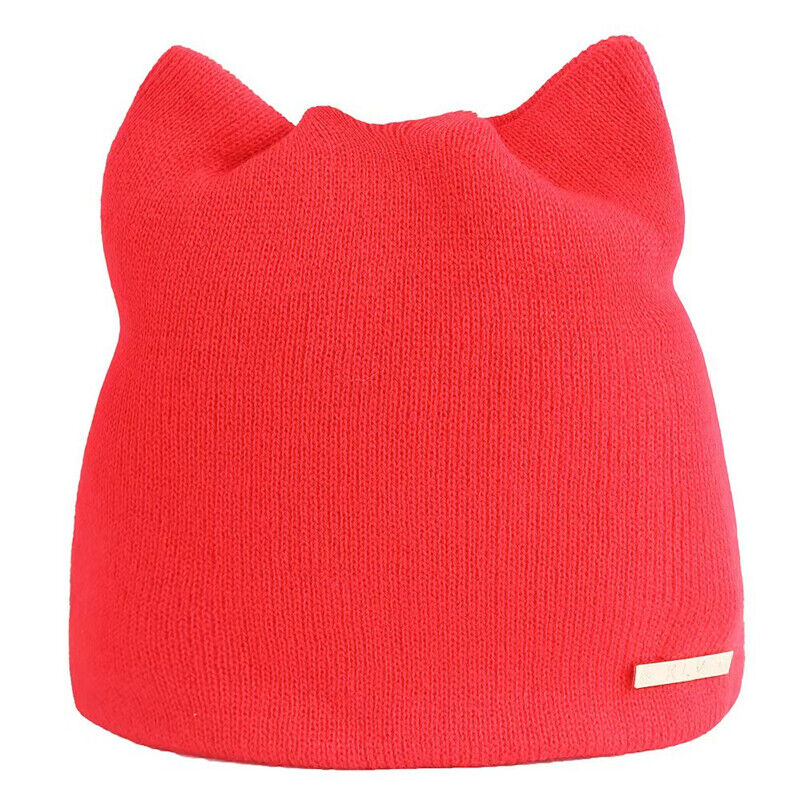 Ladies Winter Warm Beanie Knitted Hat Cat Ears