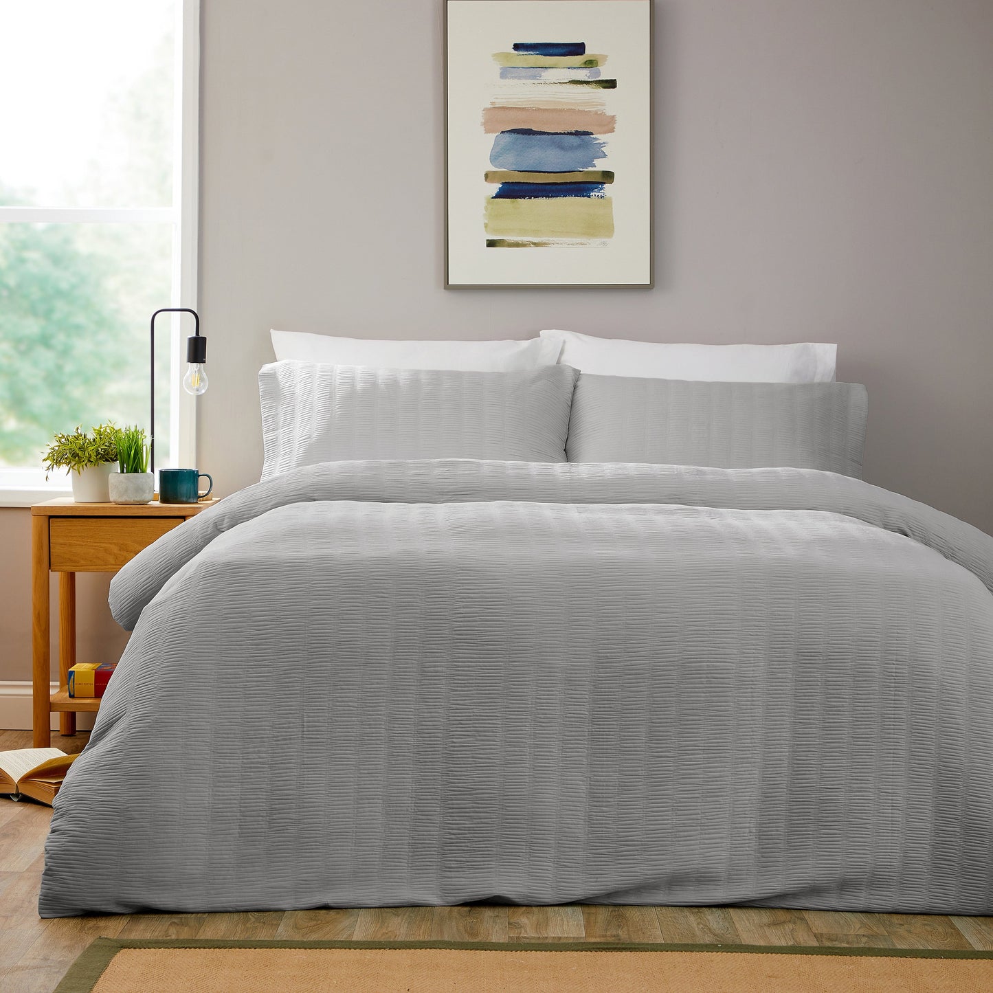 Belgravia Grey Microfibre Duvet Cover Set