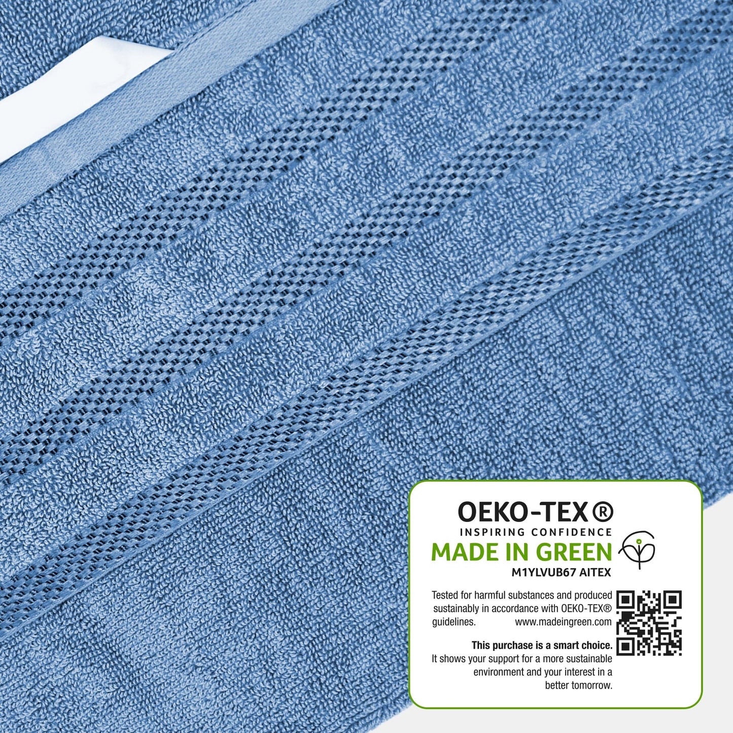 Belmont Viscose Stripe Blue Towels