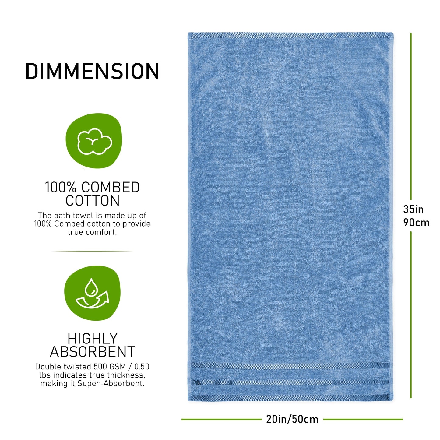 Belmont Viscose Stripe Blue Towels
